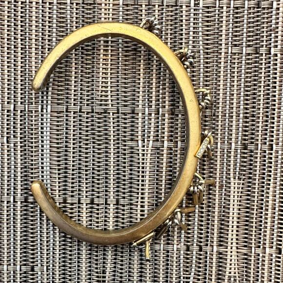 Madewell Cuff Bracelet Tassels Fold tone Western Coastal Cowgirl Boho Casual - Picture 9 of 11